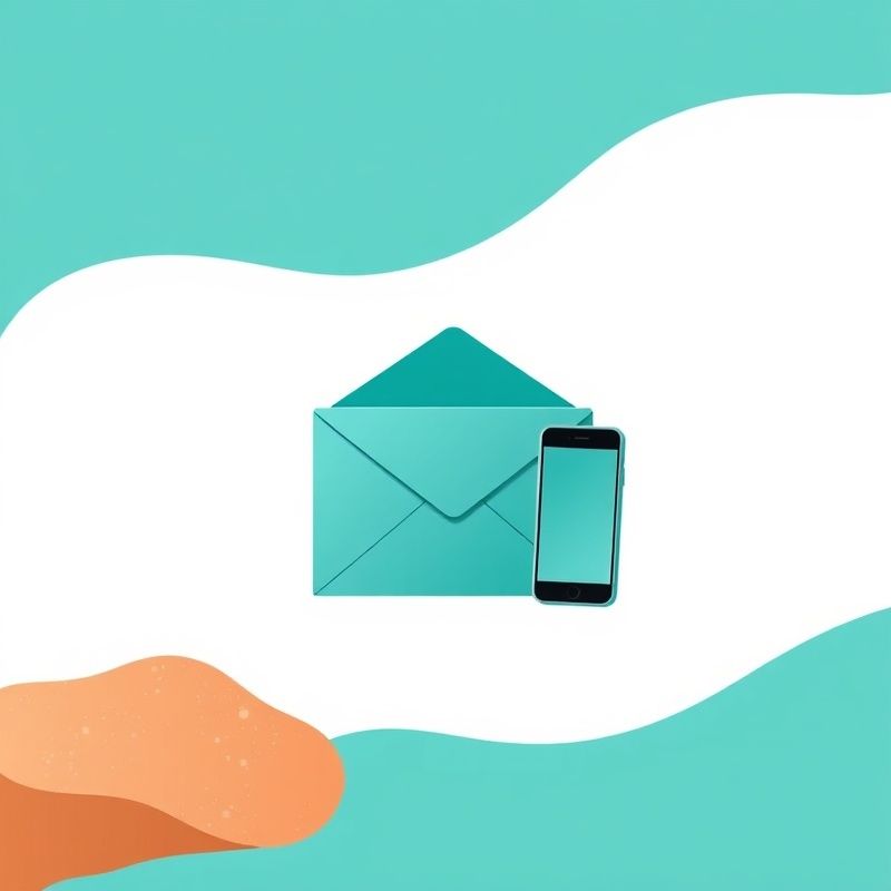 Minimalna teal-moderna ilustracija kuverte i pametnog telefona
